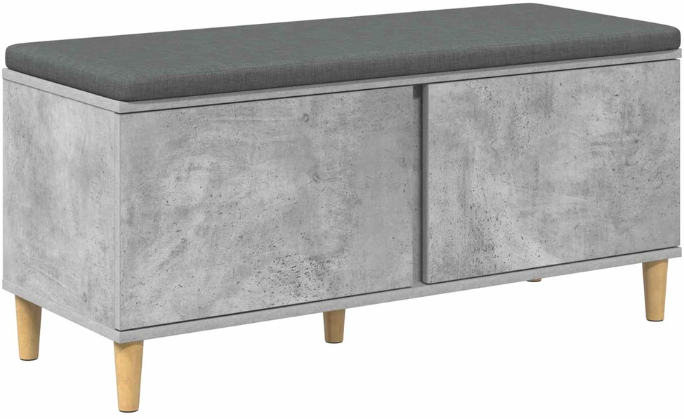 Koridoriaus suolas su pagalve Betono Pilka 100 x 38 x 46 cm