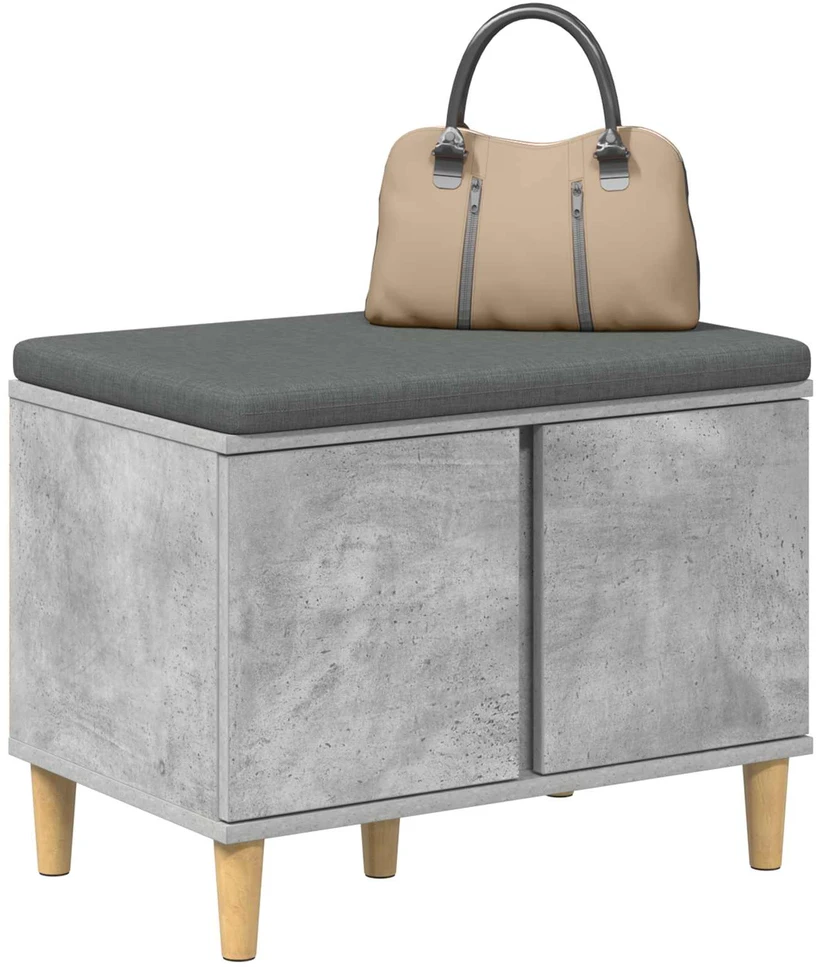 Koridoriaus suolas su pagalve Betono Pilka 60 x 38 x 46 cm