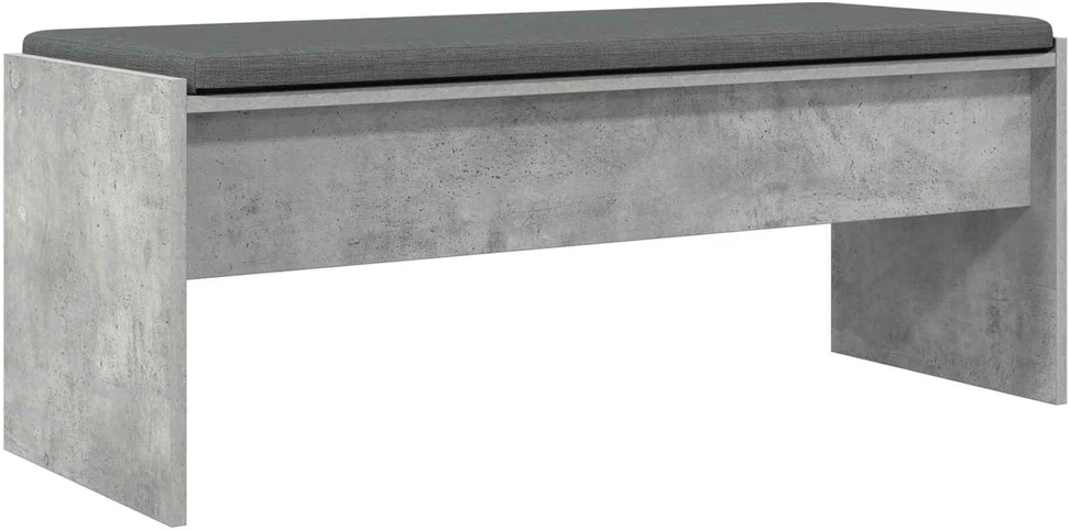 Koridoriaus suolas su pagalve Betono pilka 103 x 38 x 40 cm