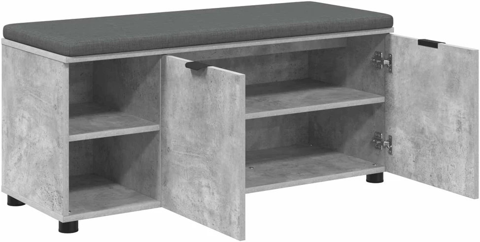 Koridoriaus suolas su pagalve Betono Pilka 100 x 38 x 46 cm