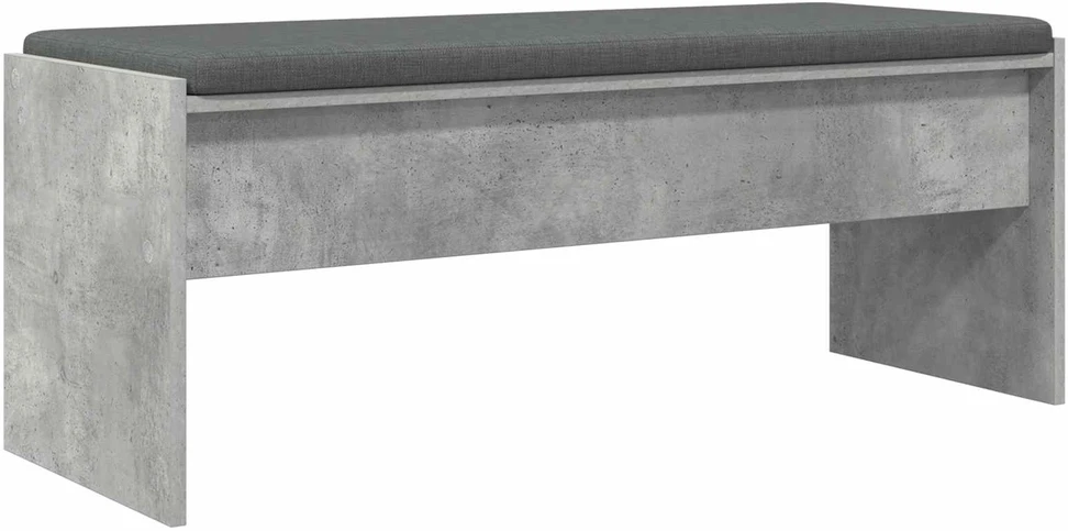 Koridoriaus suolas su pagalve Betono pilka 103 x 38 x 40 cm