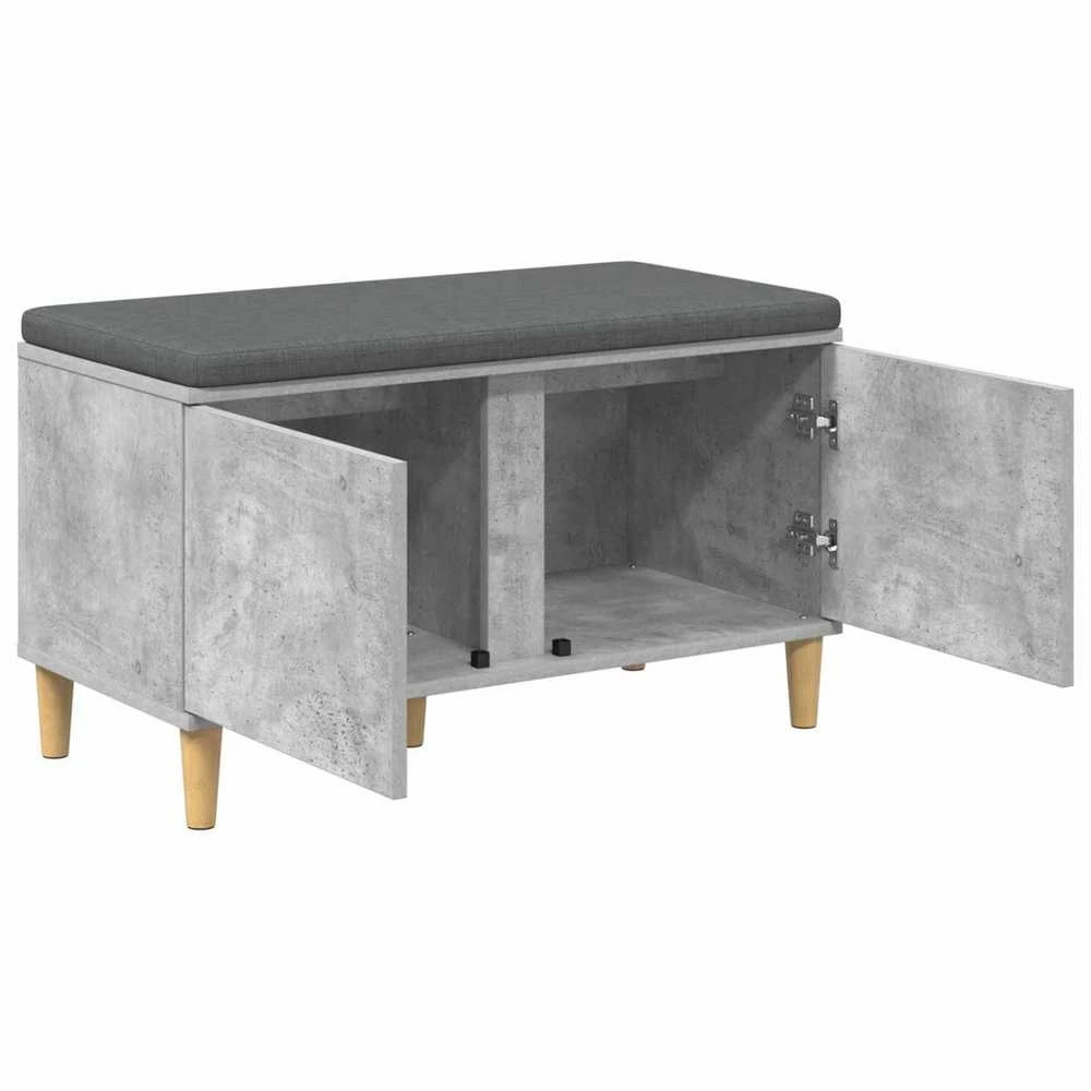 Koridoriaus suolas su pagalve Betono Pilka 80 x 38 x 46 cm