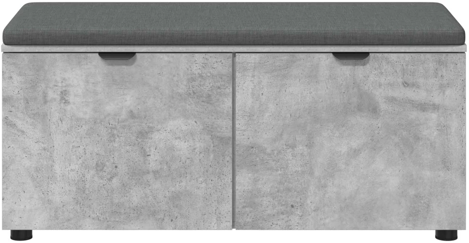 Koridoriaus suolas su pagalve Betono Pilka 100 x 38 x 46 cm