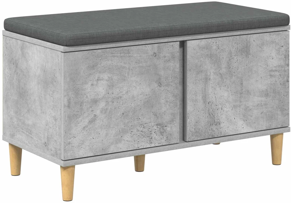 Koridoriaus suolas su pagalve Betono Pilka 80 x 38 x 46 cm
