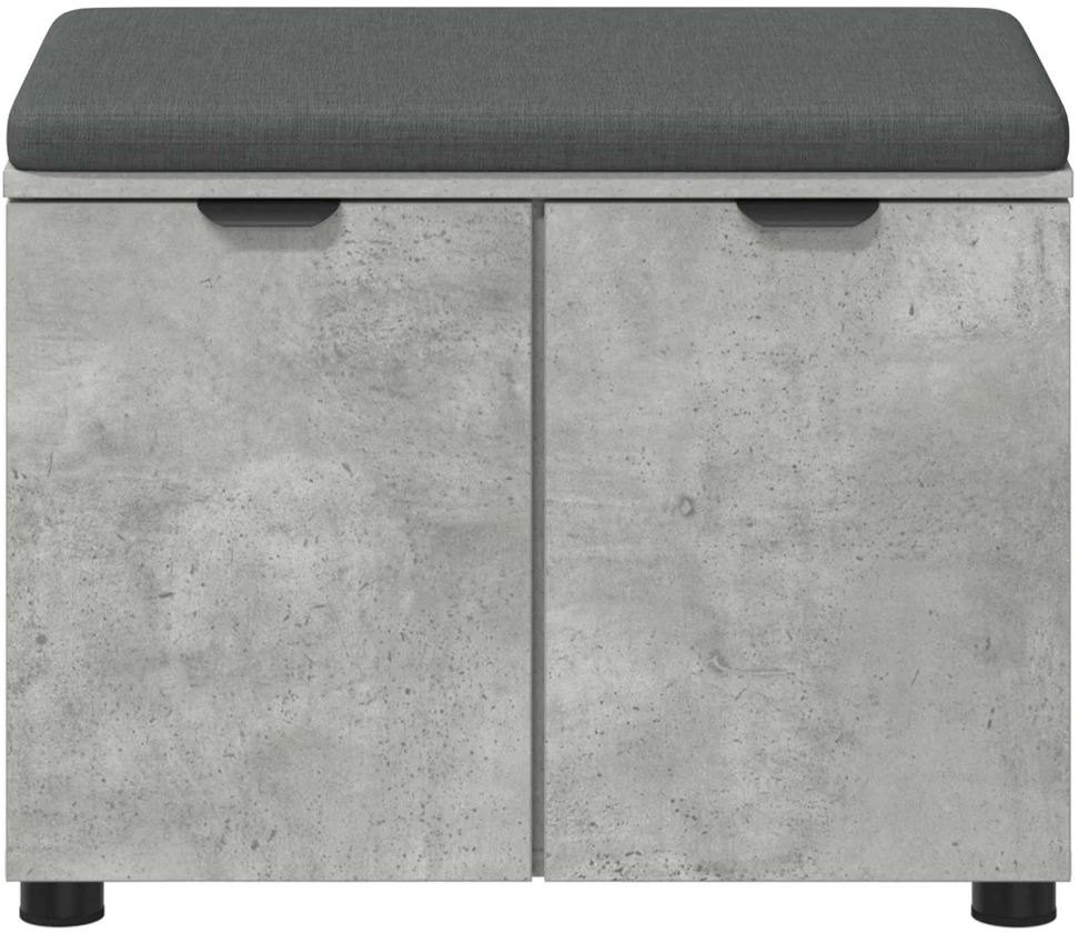 Koridoriaus suolas su pagalve Betono Pilka 60 x 38 x 46 cm