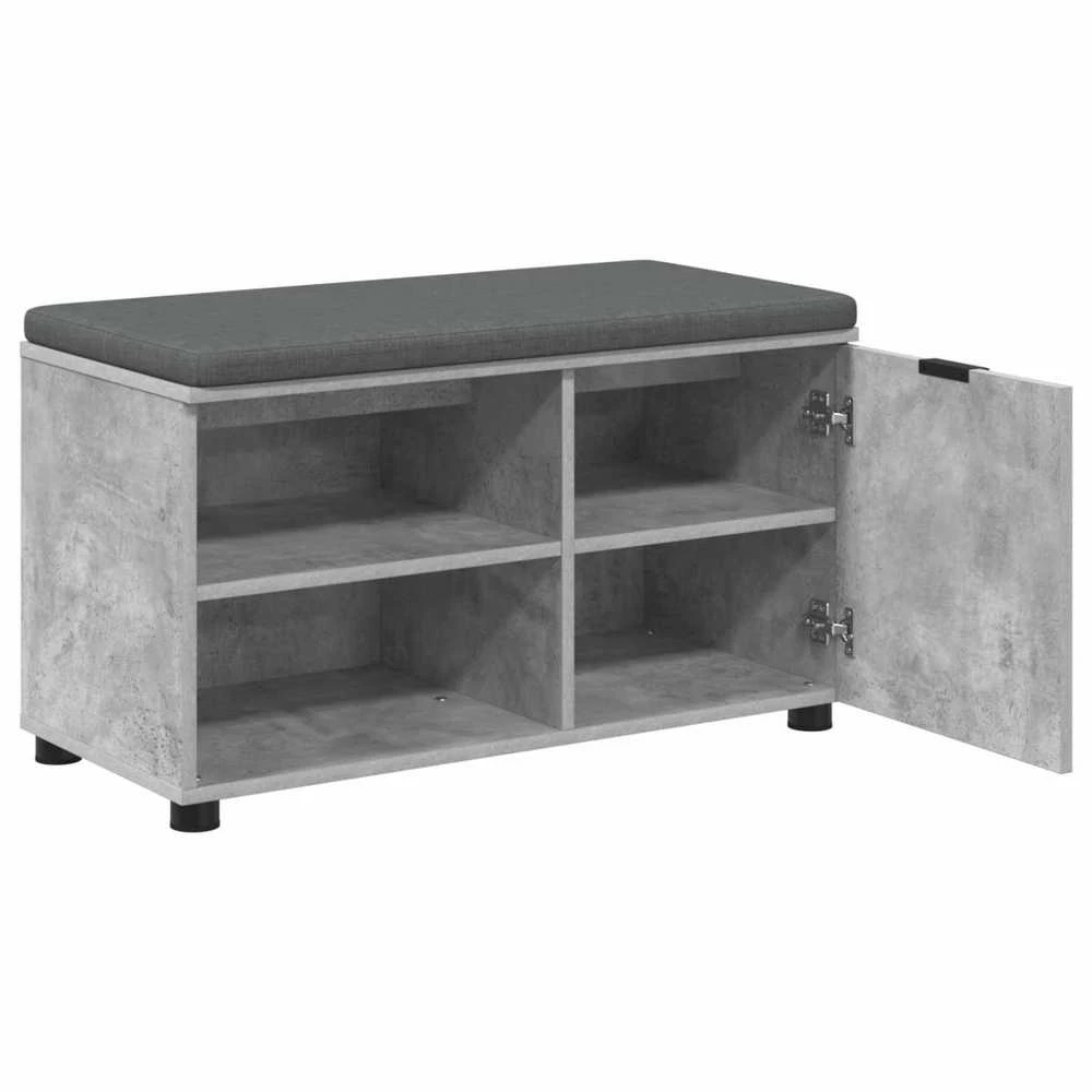 Koridoriaus suolas su pagalve Betono Pilka 80 x 38 x 46 cm