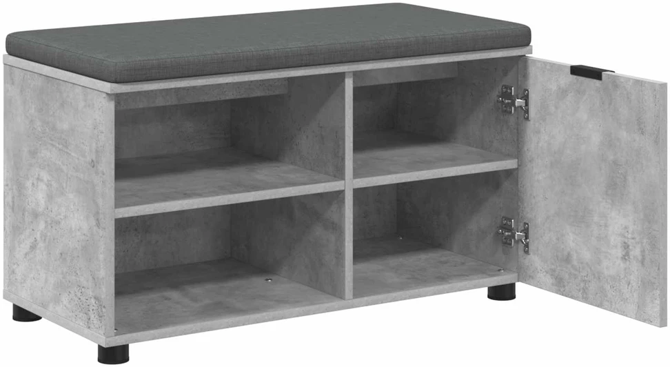 Koridoriaus suolas su pagalve Betono Pilka 80 x 38 x 46 cm