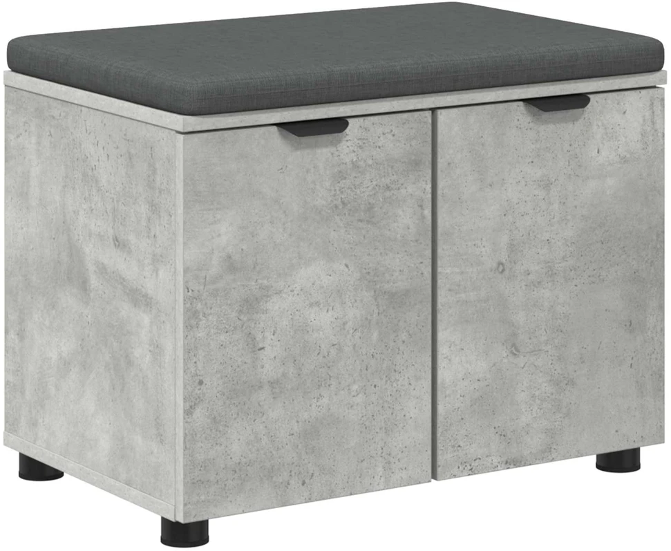 Koridoriaus suolas su pagalve Betono Pilka 60 x 38 x 46 cm
