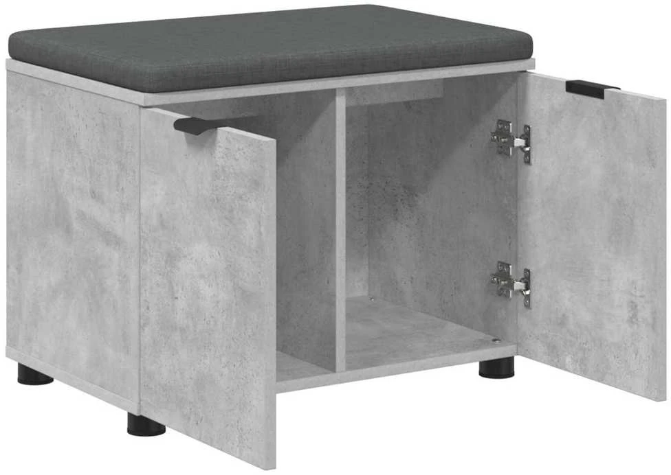 Koridoriaus suolas su pagalve Betono Pilka 60 x 38 x 46 cm