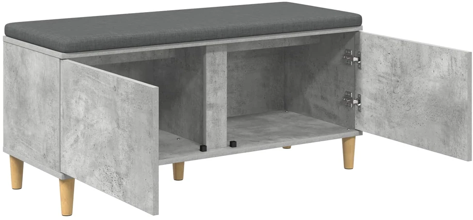 Koridoriaus suolas su pagalve Betono Pilka 100 x 38 x 46 cm