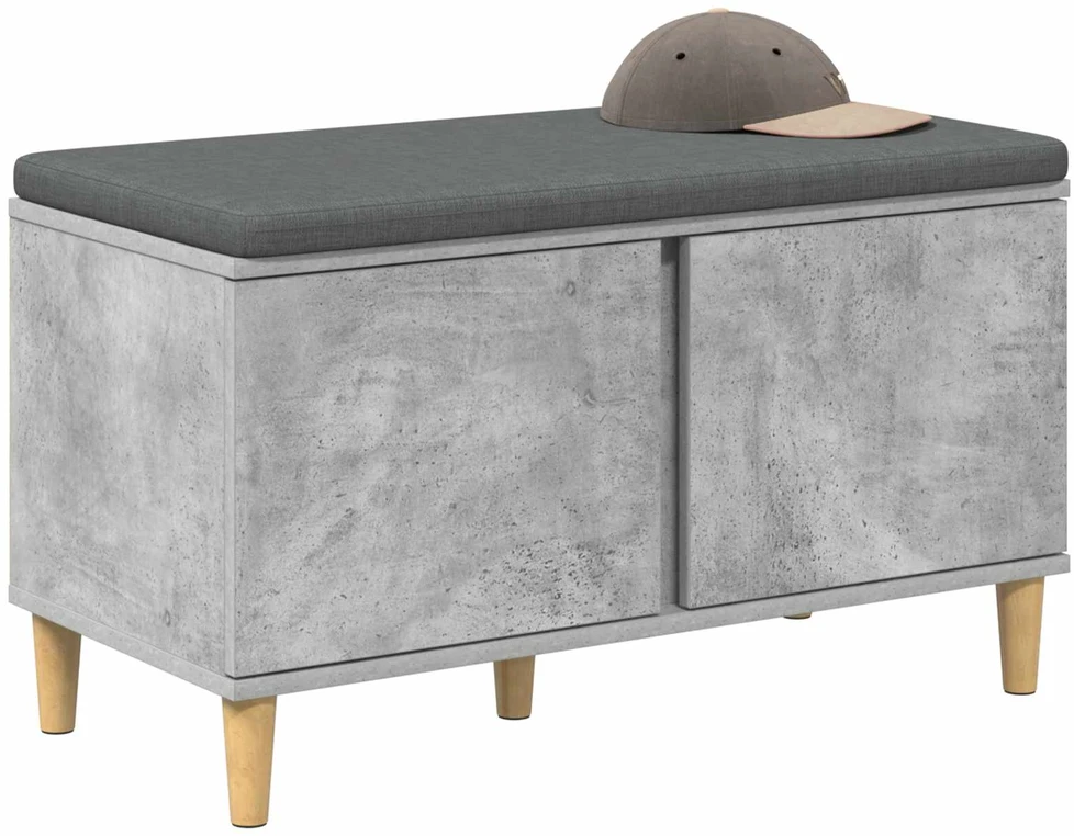 Koridoriaus suolas su pagalve Betono Pilka 80 x 38 x 46 cm
