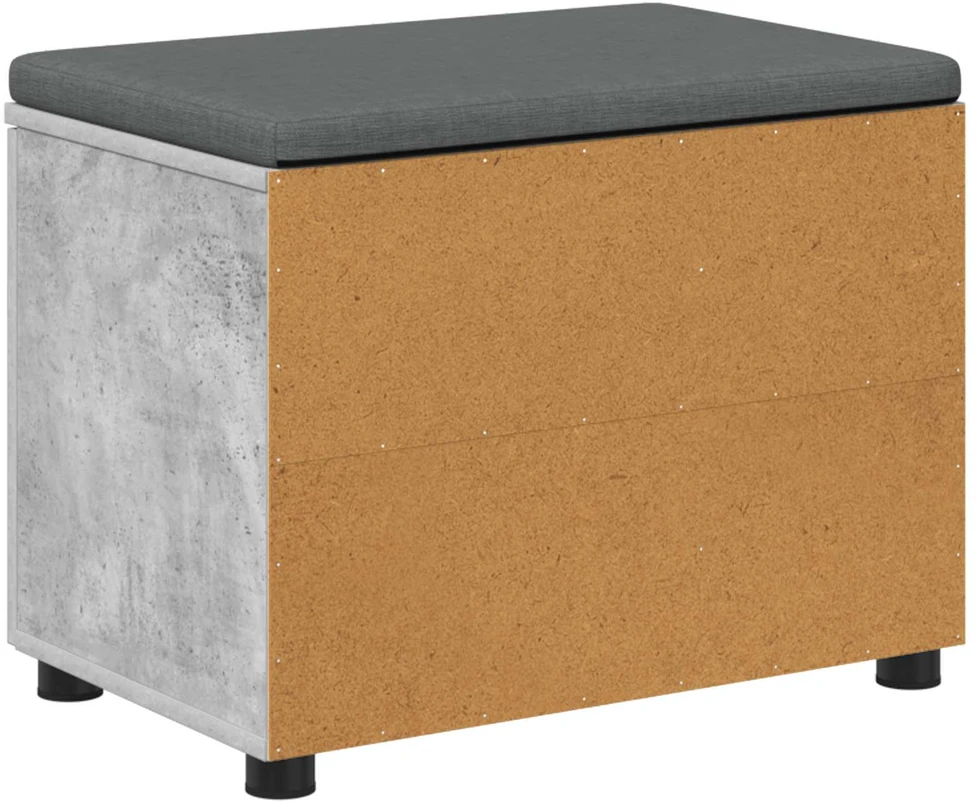 Koridoriaus suolas su pagalve Betono Pilka 60 x 38 x 46 cm