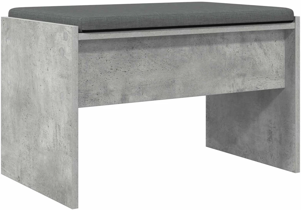 Koridoriaus suolas su pagalve Betono pilka 63 x 38 x 40 cm