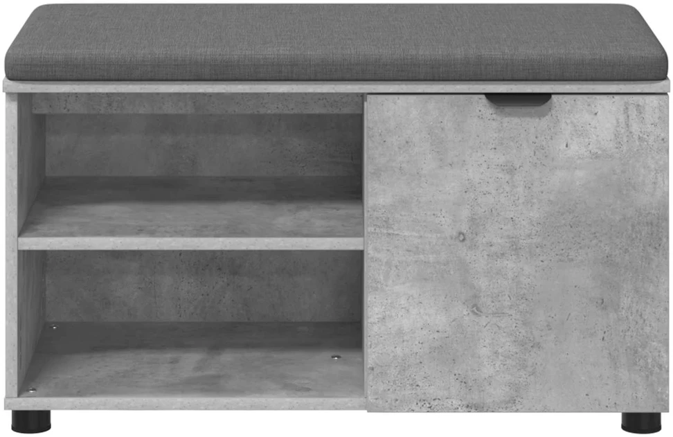 Koridoriaus suolas su pagalve Betono Pilka 80 x 38 x 46 cm