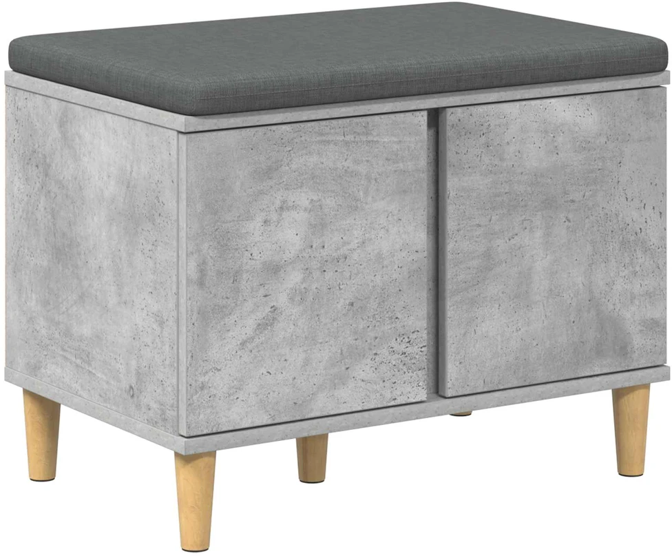 Koridoriaus suolas su pagalve Betono Pilka 60 x 38 x 46 cm
