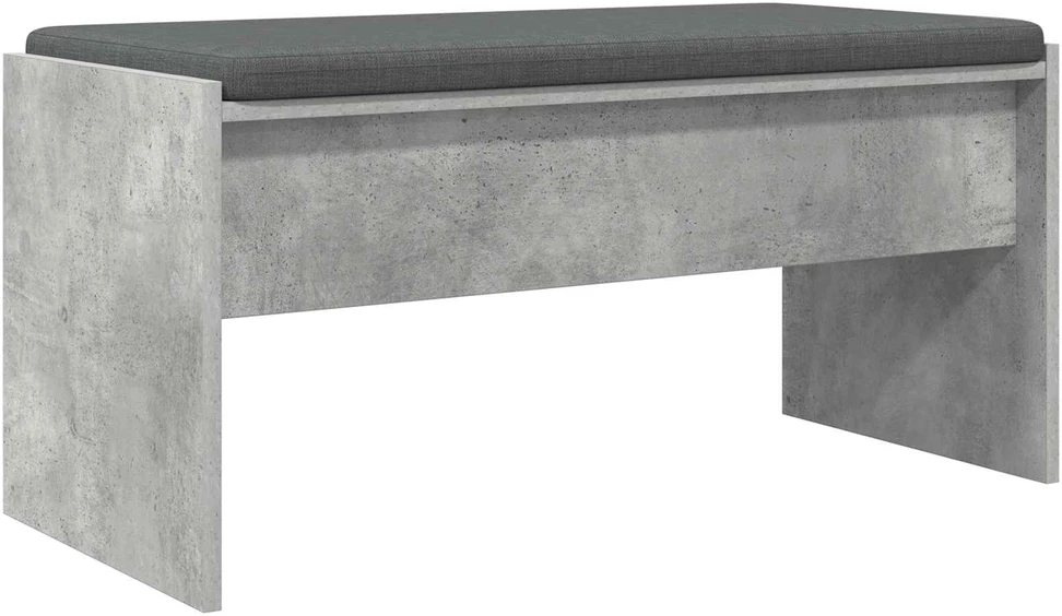 Koridoriaus suolas su pagalve Betono pilka 83 x 38 x 40 cm