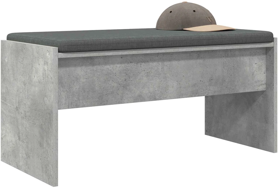 Koridoriaus suolas su pagalve Betono pilka 83 x 38 x 40 cm