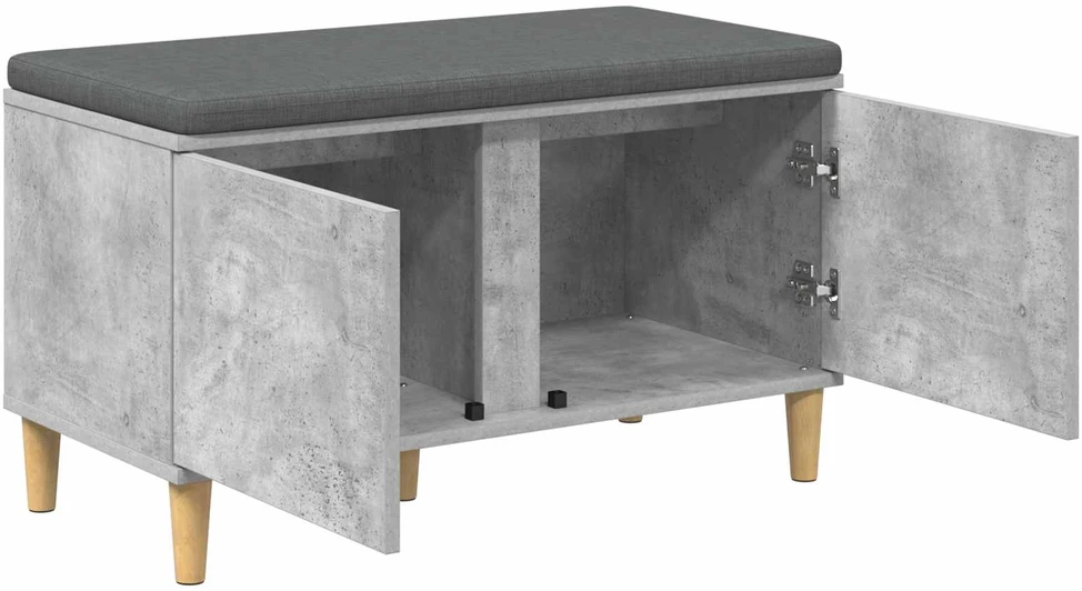 Koridoriaus suolas su pagalve Betono Pilka 80 x 38 x 46 cm