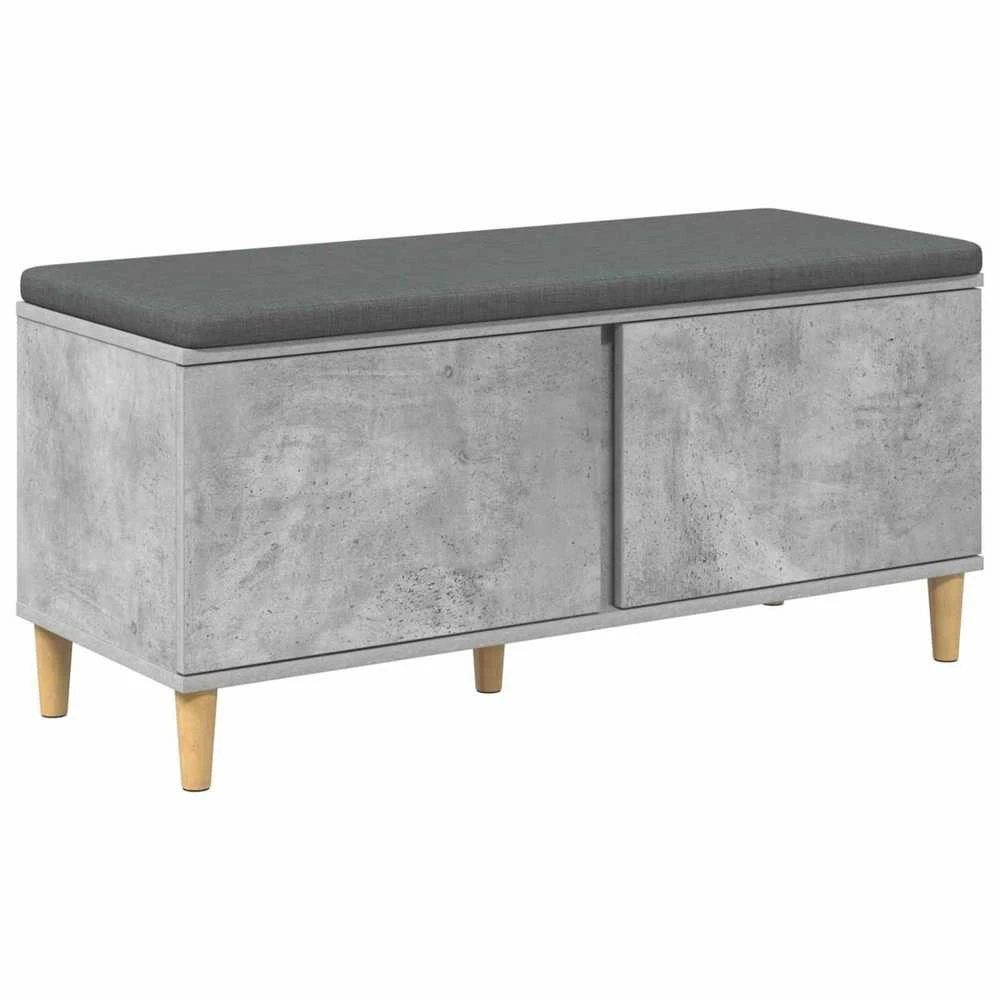 Koridoriaus suolas su pagalve Betono Pilka 100 x 38 x 46 cm