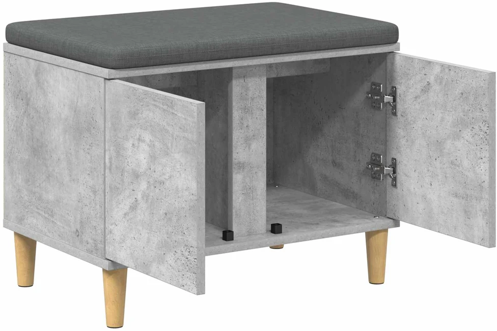Koridoriaus suolas su pagalve Betono Pilka 60 x 38 x 46 cm