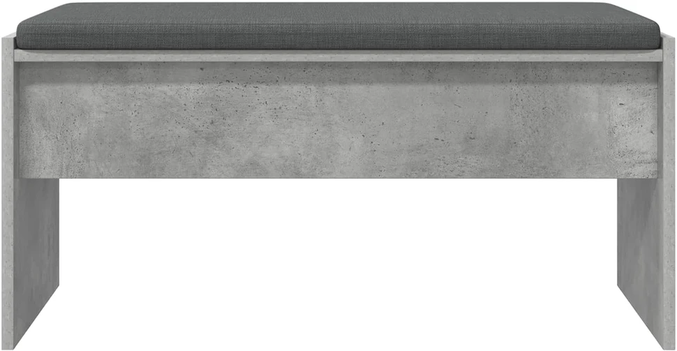 Koridoriaus suolas su pagalve Betono pilka 83 x 38 x 40 cm