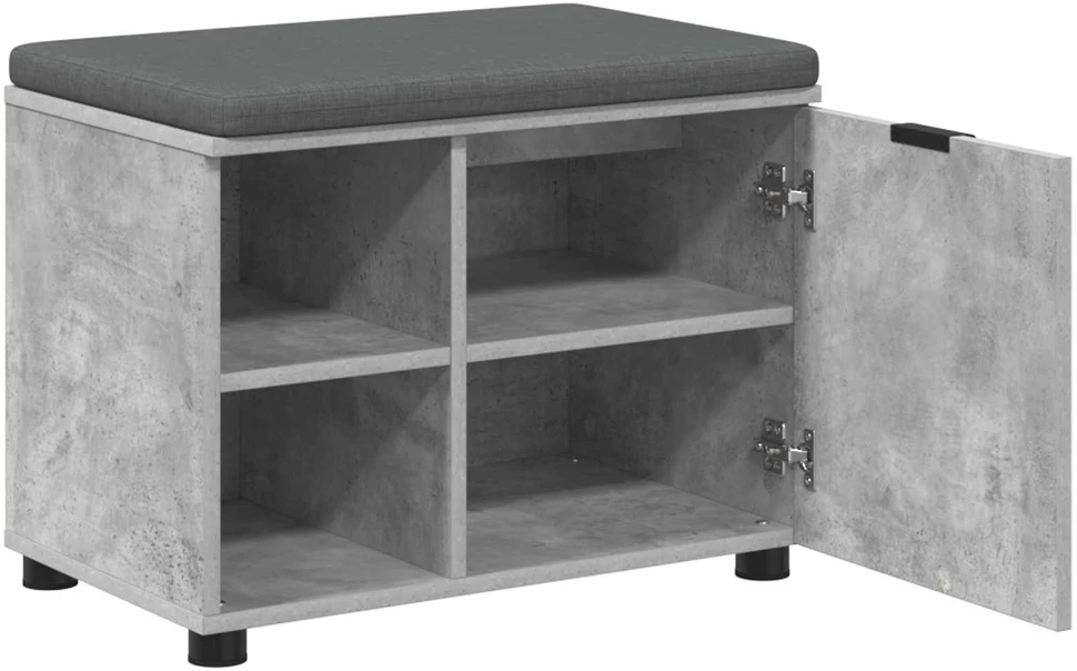 Koridoriaus suolas su pagalve Betono Pilka 60 x 38 x 46 cm