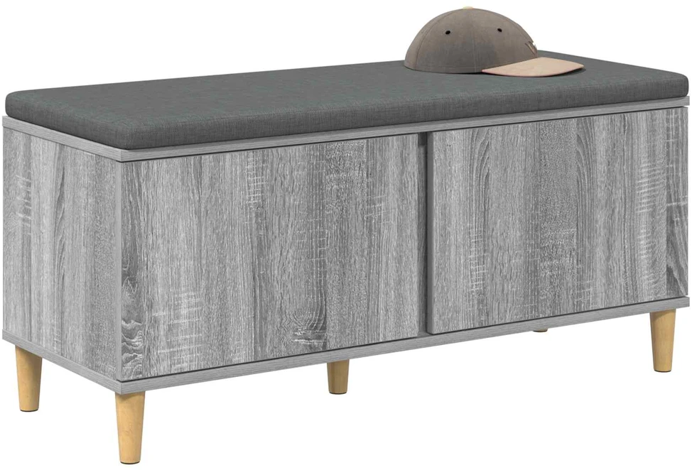 Koridoriaus suolas su pagalve Pilka Sonoma 100 x 38 x 46 cm