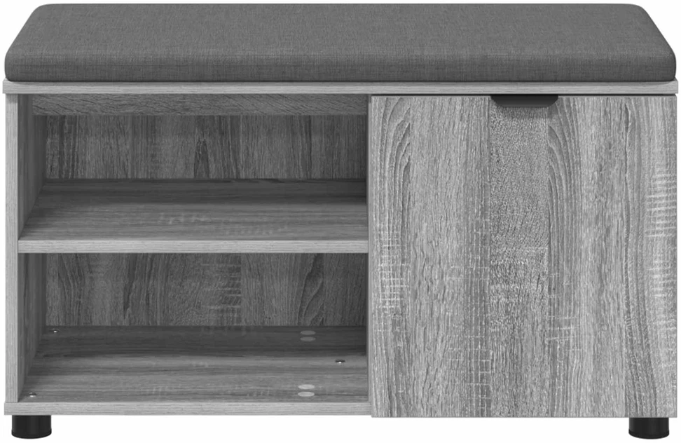 Koridoriaus suolas su pagalve Pilka Sonoma 80 x 38 x 46 cm