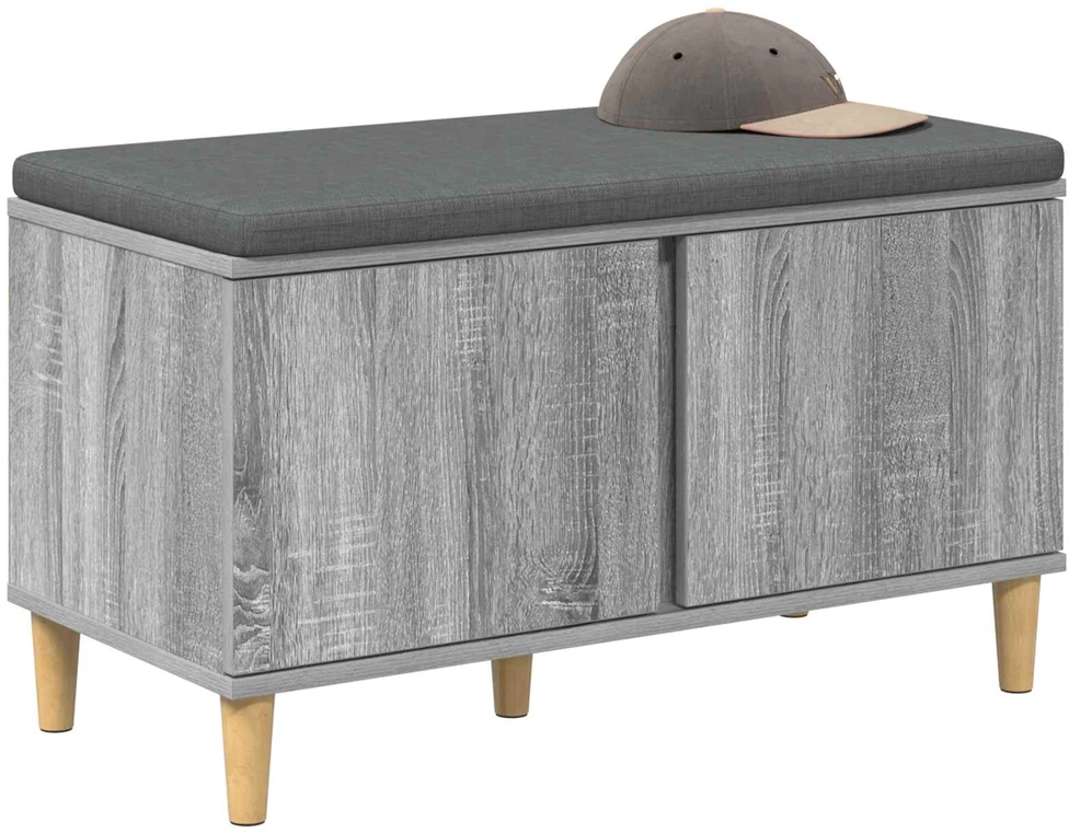 Koridoriaus suolas su pagalve Pilka Sonoma 80 x 38 x 46 cm