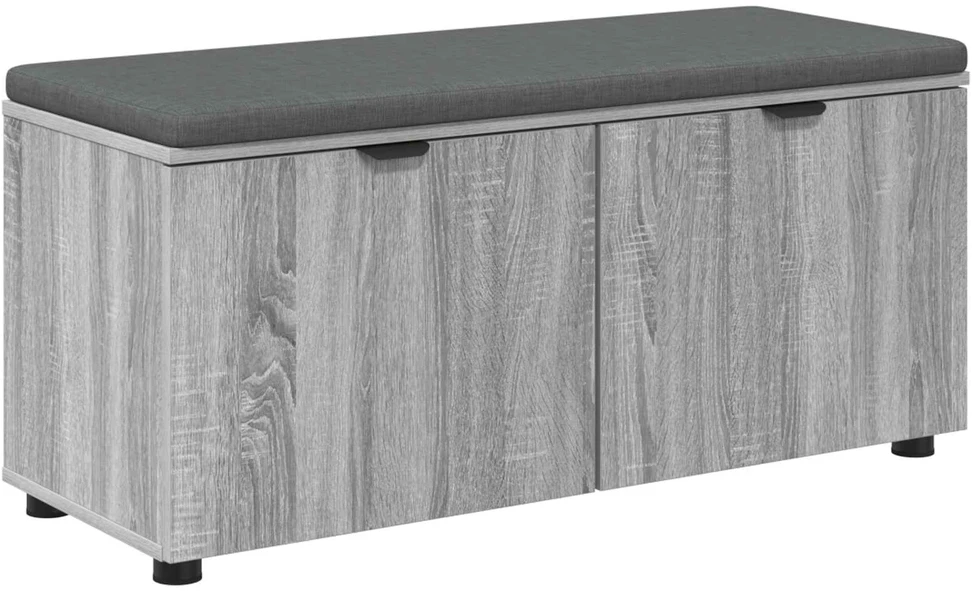 Koridoriaus suolas su pagalve Pilka Sonoma 100 x 38 x 46 cm