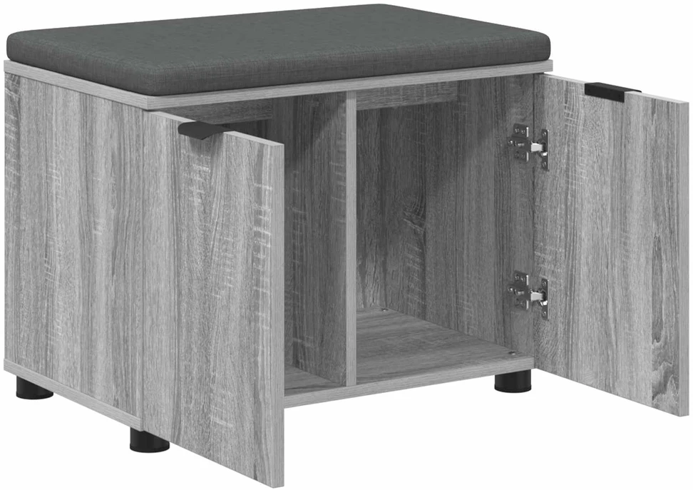 Koridoriaus suolas su pagalve Pilka Sonoma 60 x 38 x 46 cm