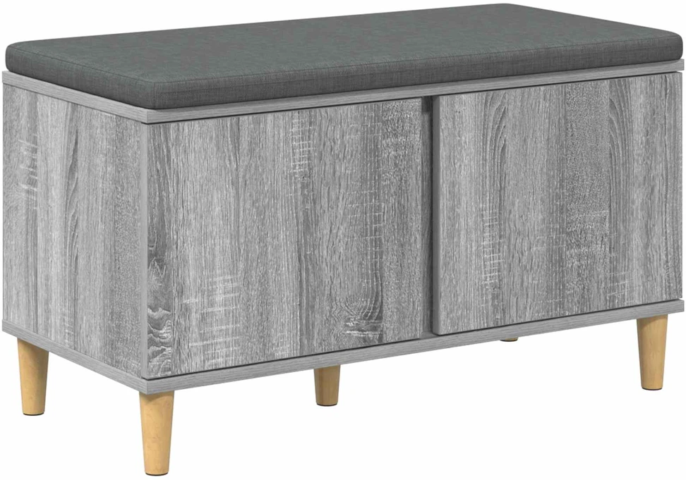 Koridoriaus suolas su pagalve Pilka Sonoma 80 x 38 x 46 cm