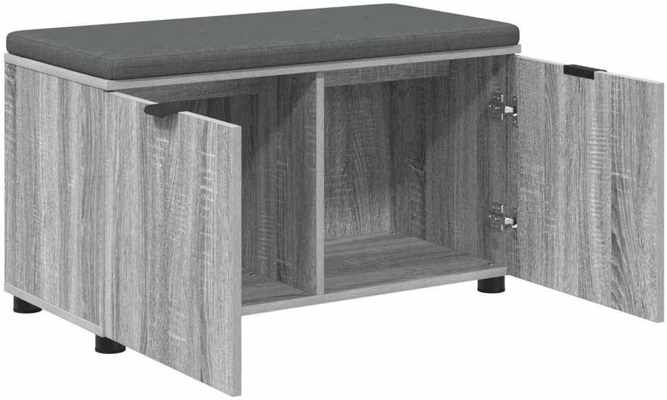 Koridoriaus suolas su pagalve Pilka Sonoma 80 x 38 x 46 cm