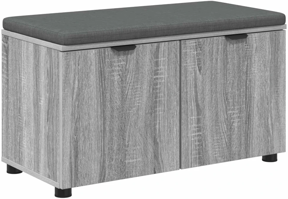 Koridoriaus suolas su pagalve Pilka Sonoma 80 x 38 x 46 cm