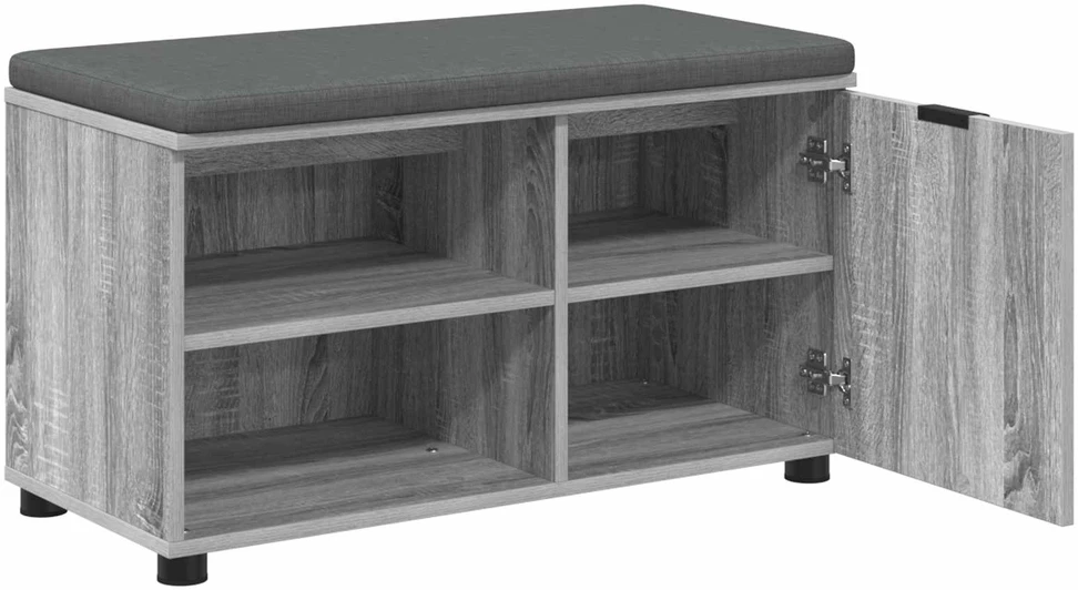 Koridoriaus suolas su pagalve Pilka Sonoma 80 x 38 x 46 cm