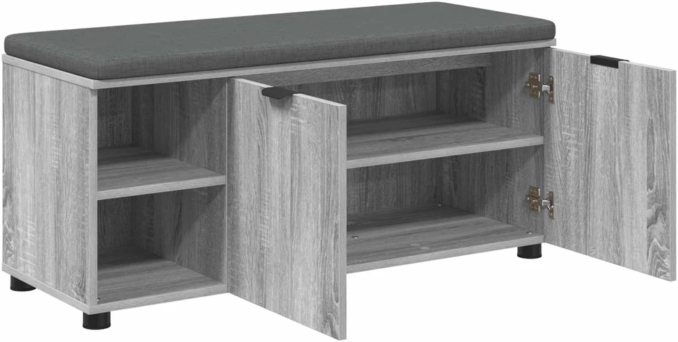Koridoriaus suolas su pagalve Pilka Sonoma 100 x 38 x 46 cm