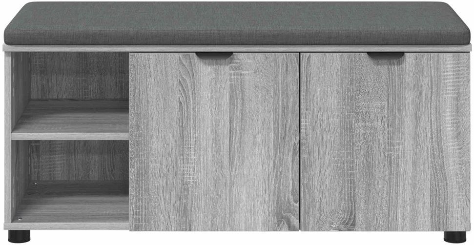 Koridoriaus suolas su pagalve Pilka Sonoma 100 x 38 x 46 cm