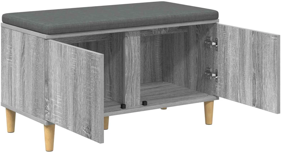 Koridoriaus suolas su pagalve Pilka Sonoma 80 x 38 x 46 cm