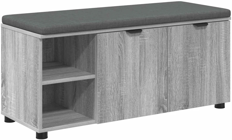 Koridoriaus suolas su pagalve Pilka Sonoma 100 x 38 x 46 cm