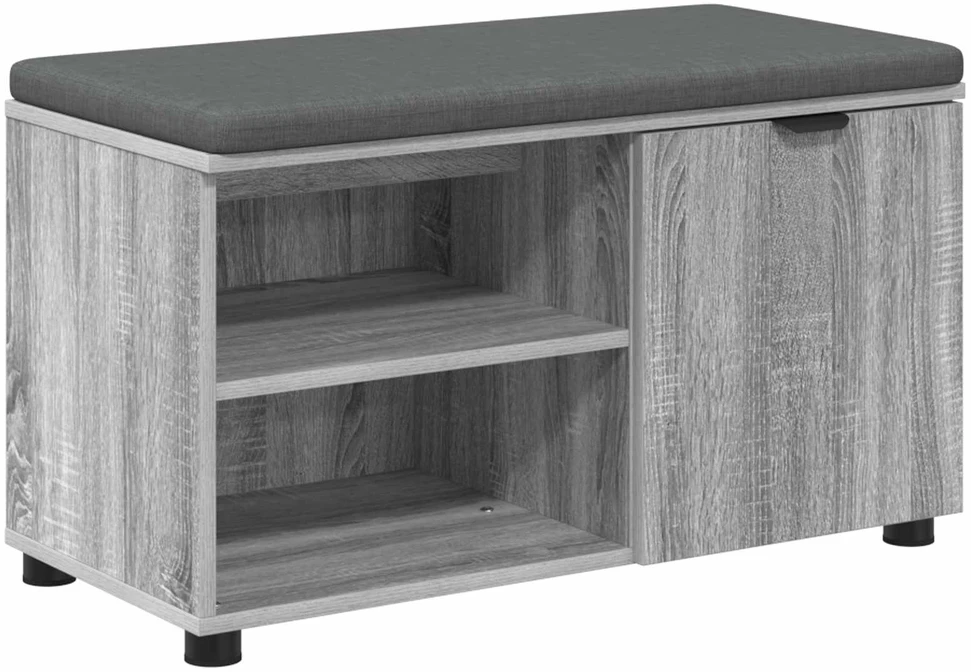 Koridoriaus suolas su pagalve Pilka Sonoma 80 x 38 x 46 cm