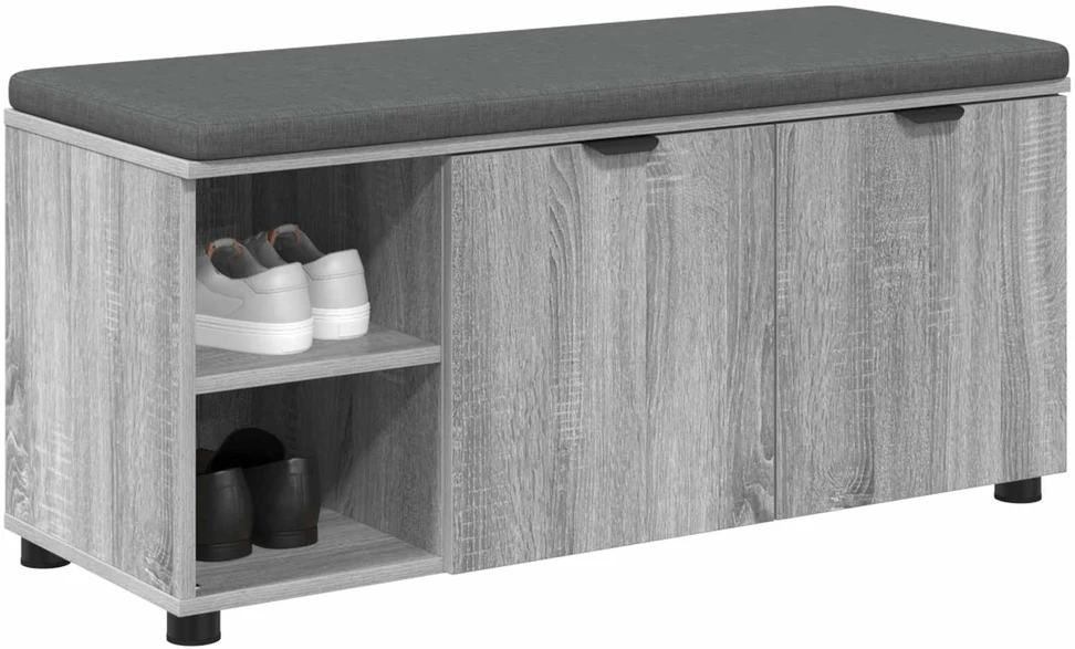 Koridoriaus suolas su pagalve Pilka Sonoma 100 x 38 x 46 cm