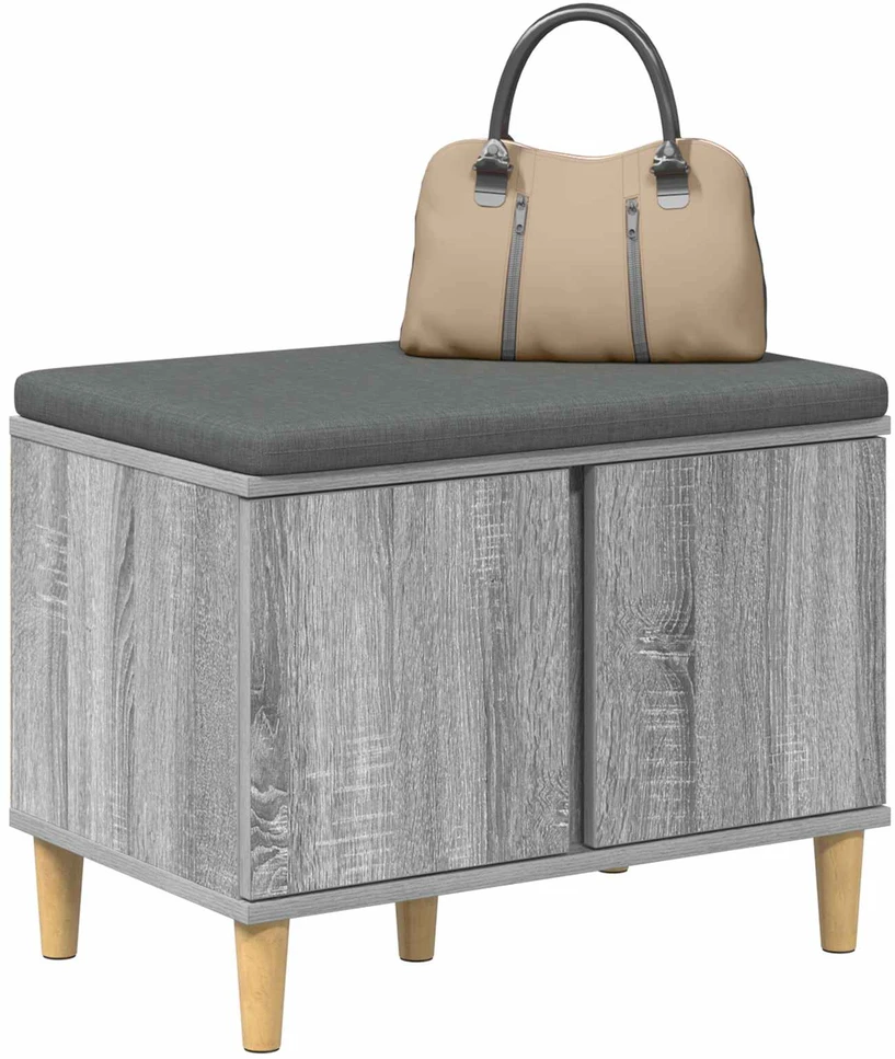 Koridoriaus suolas su pagalve Pilka Sonoma 60 x 38 x 46 cm