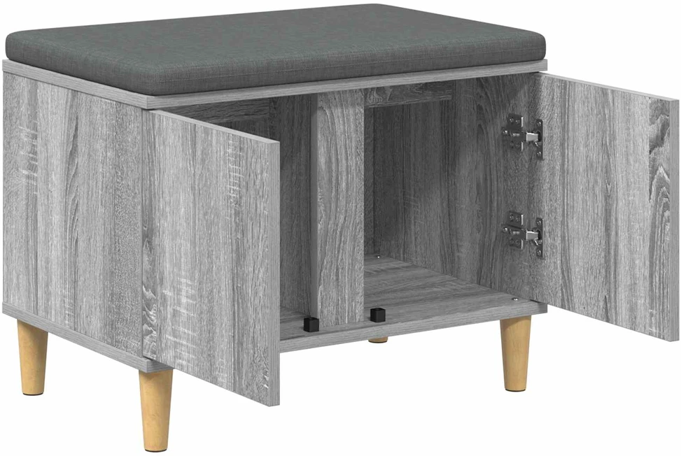 Koridoriaus suolas su pagalve Pilka Sonoma 60 x 38 x 46 cm