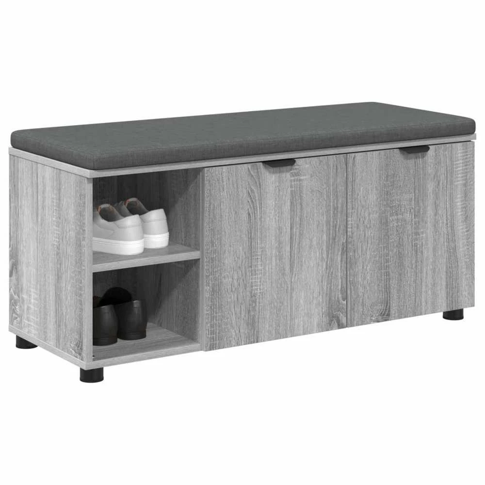 Koridoriaus suolas su pagalve Pilka Sonoma 100 x 38 x 46 cm