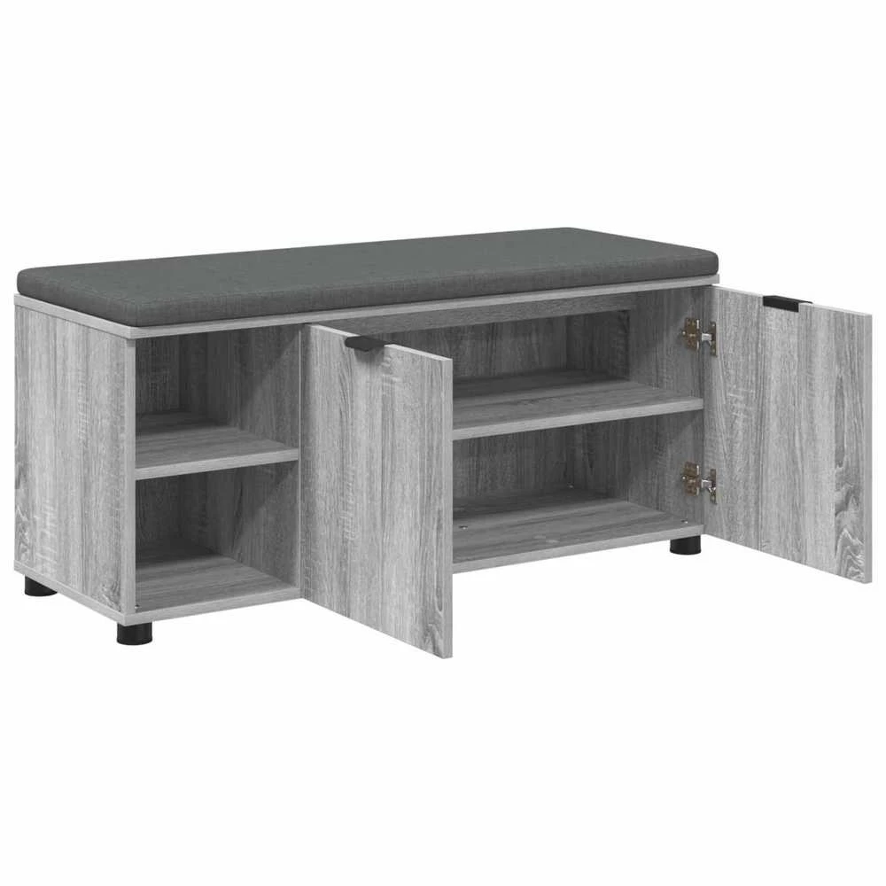 Koridoriaus suolas su pagalve Pilka Sonoma 100 x 38 x 46 cm