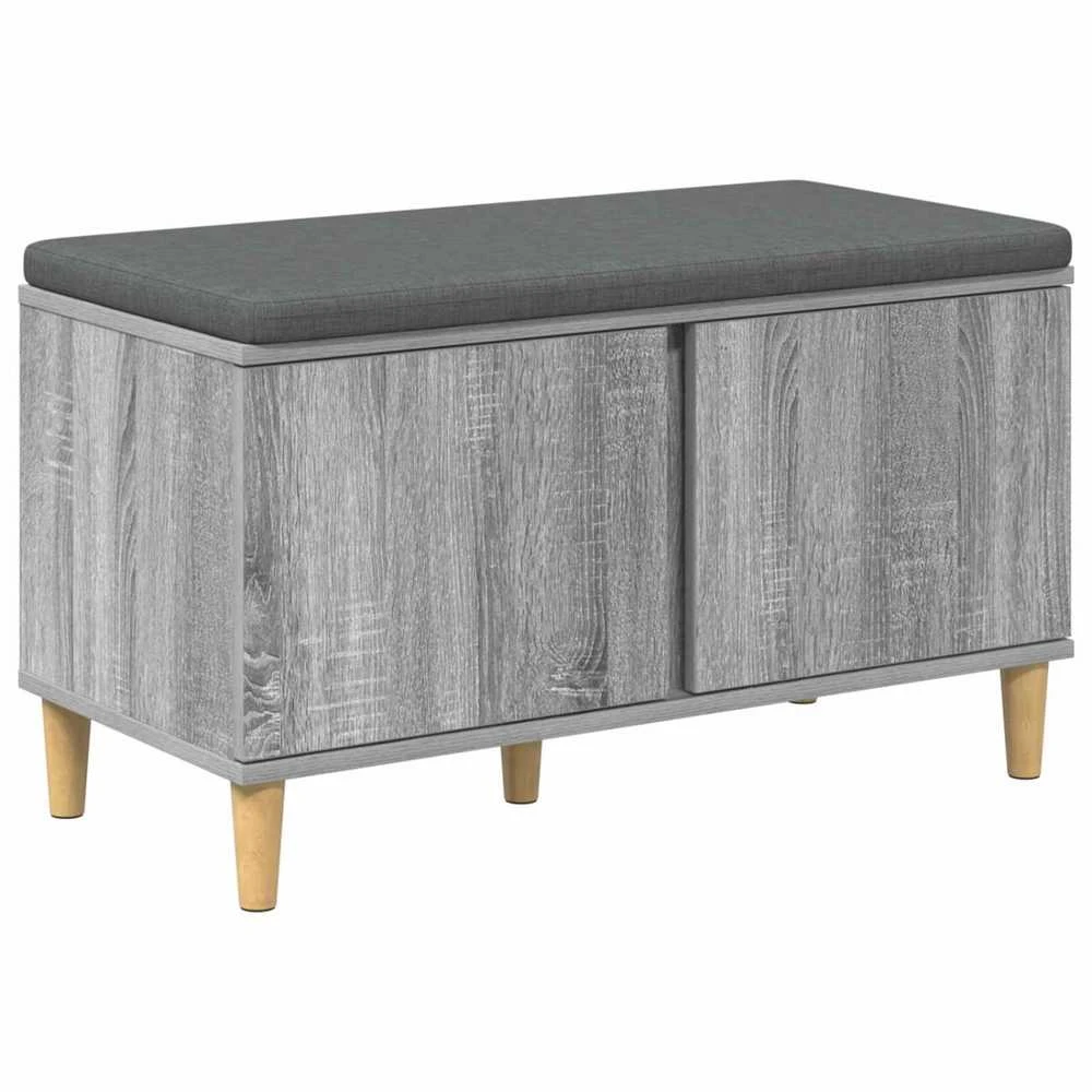 Koridoriaus suolas su pagalve Pilka Sonoma 80 x 38 x 46 cm