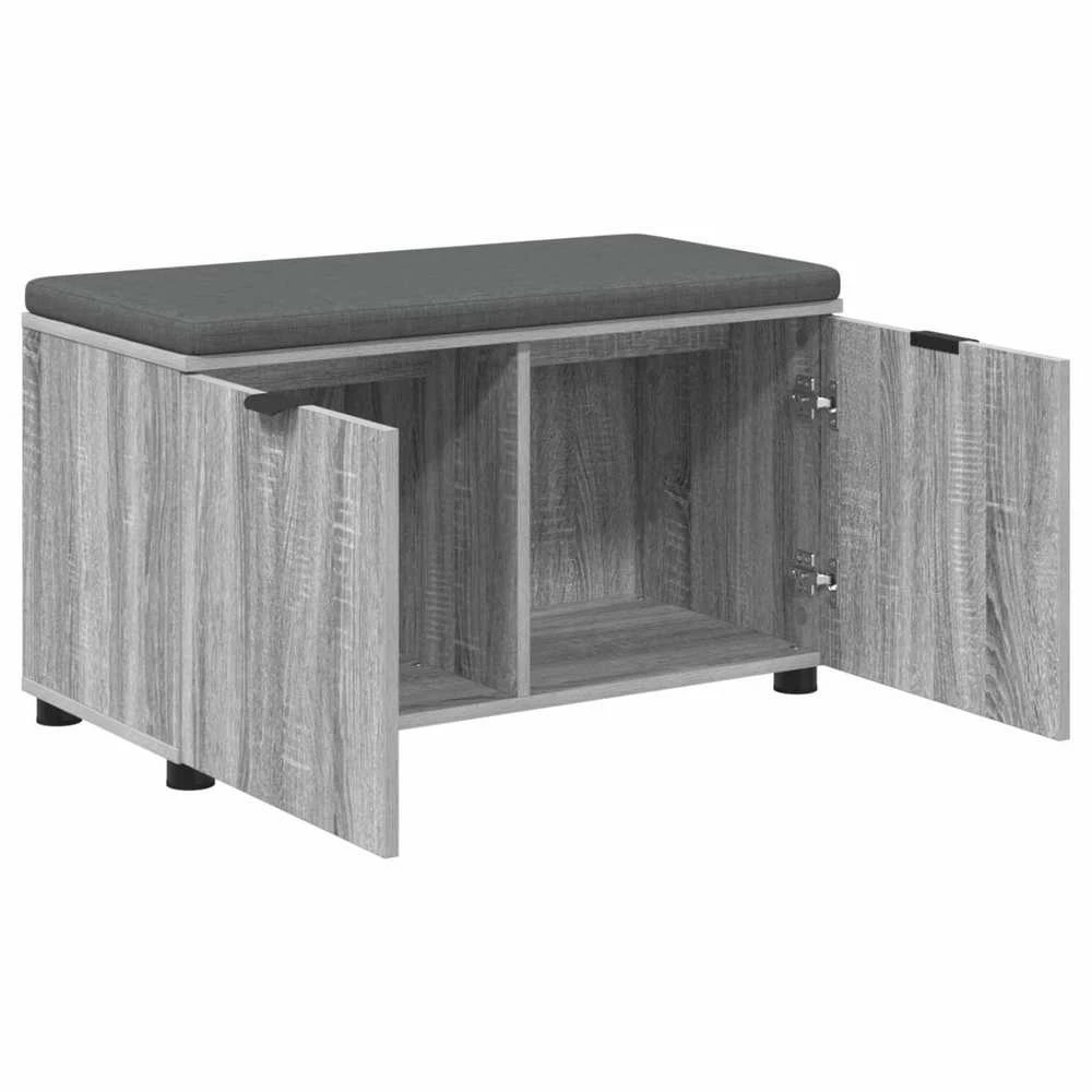 Koridoriaus suolas su pagalve Pilka Sonoma 80 x 38 x 46 cm