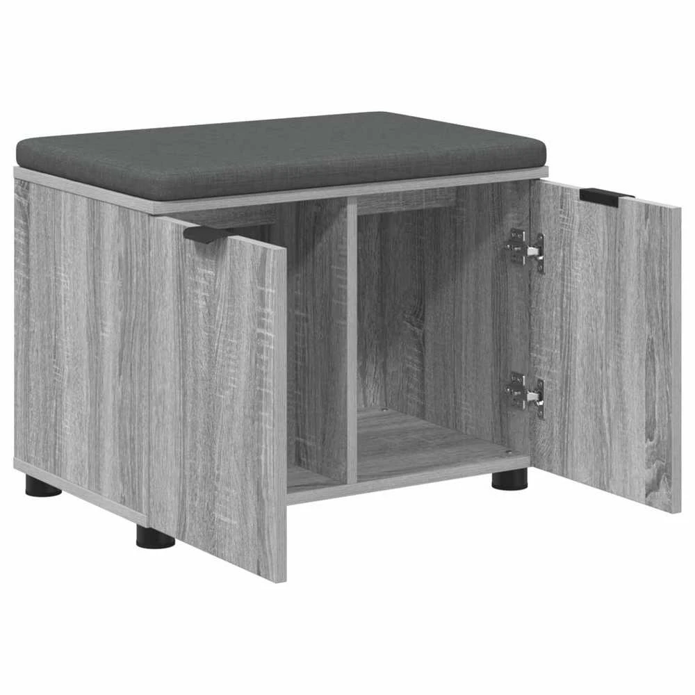 Koridoriaus suolas su pagalve Pilka Sonoma 60 x 38 x 46 cm