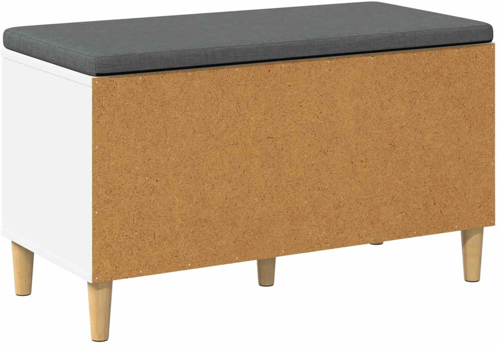 Koridoriaus suolas su pagalve su durimis Baltas 80 x 38 x 46 cm