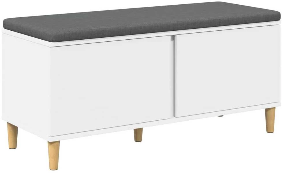 Koridoriaus suolas su pagalve Baltas 100 x 38 x 46 cm